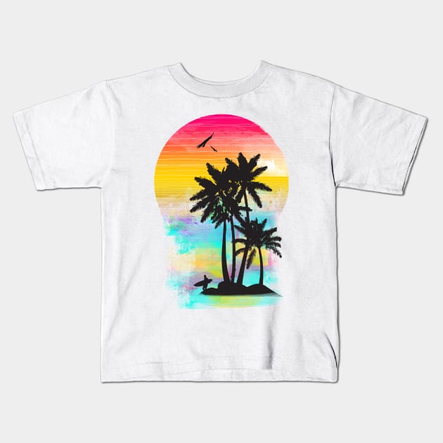 Color of Summer Kids T-Shirt by clingcling